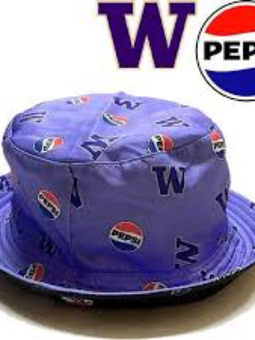 Pepsi Black Bucket Hat with Blue 'W' and Red-White-Blue Logos